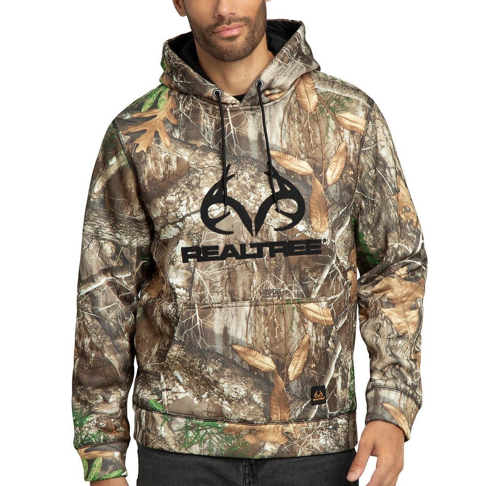 Realtree Edge Camo Hoodie Mens Large Sherpa Lined Pullover Boston Traders